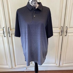 Ben Hogan Size Large Black and Grey Hexagonal Design Lightweight Collared Shirt